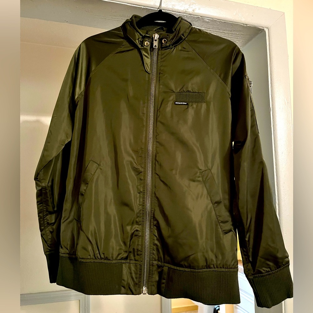 NWT Members Only Olive Green Silk Jacket